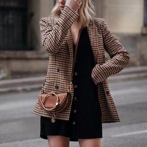 Women Plaid Blazers